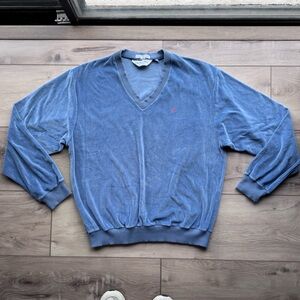VTG Cristian Dior Monsieur Blue velvet v-neck Sweater